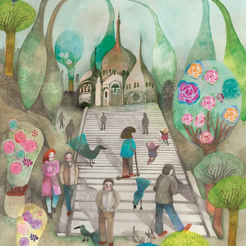 Montmartre déformé par mon Sacré Coeur